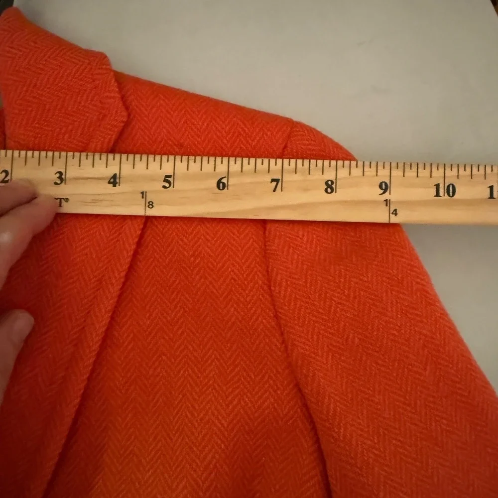J‎ Crew Women's 100% Wool Blazer Herringbone Orange Sz 0P Classic Preppy